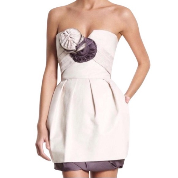 BCBG Max Azria Runway Light Sandal May Strapless Dress Sz 6 - Picture 1 of 8